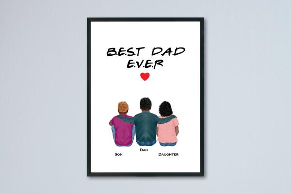 Fathers Day Gift Personalized, Fathers Day Gift From Daughter, Custom Wall Art Poster For Dad Personalized SheCustomDesigns