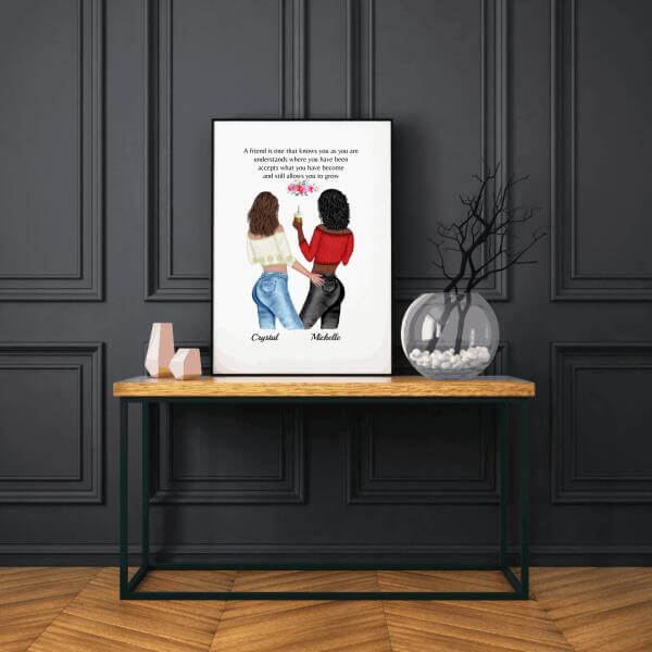 Best Friend Gift Personalized, Best Friend Gifts Custom Wall Art Poster SheCustomDesigns