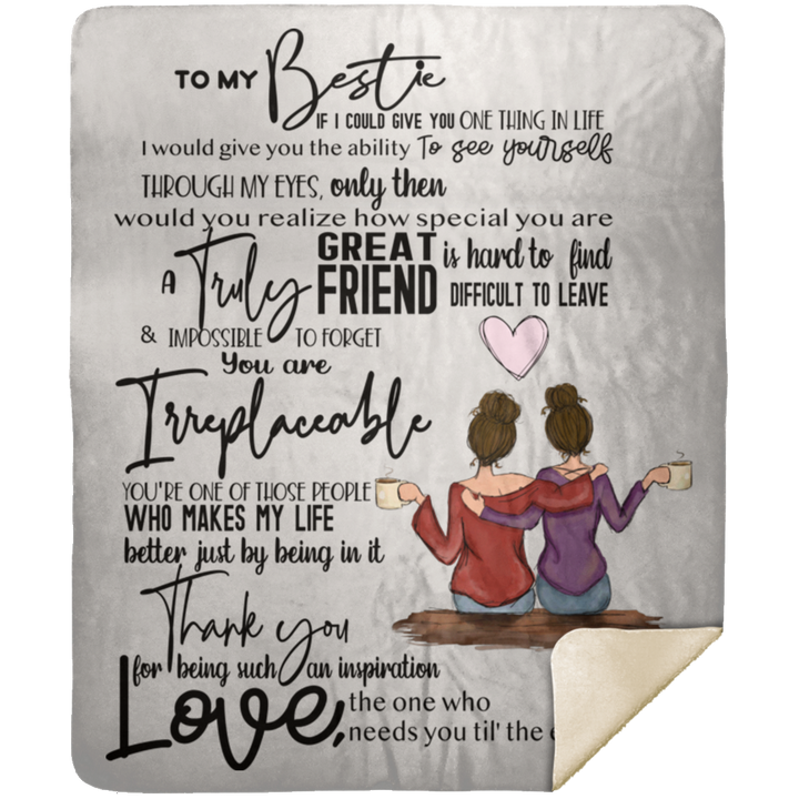 To My Bestie Blanket, Blanket Gift For Best Friend, Birthday Gift For Friend SheCustomDesigns