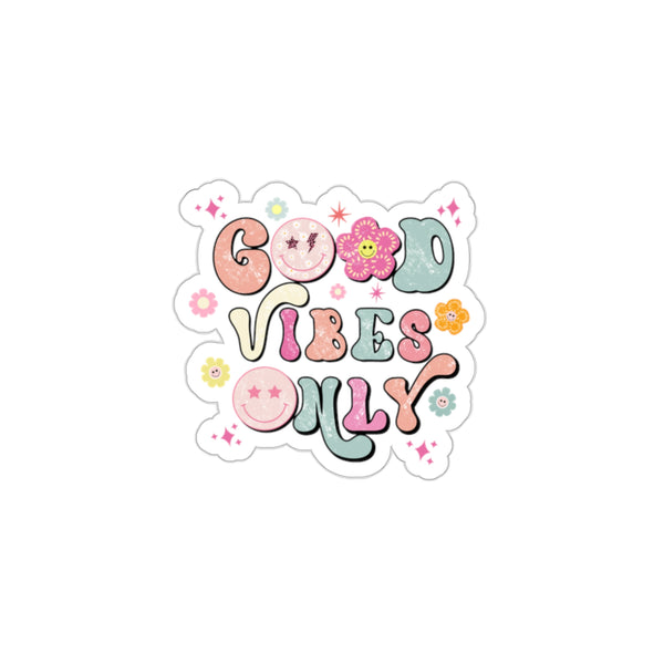 Good Vibes Only Sticker, Cute Vinyl Stickers, Stickers Smiley Face, Die-Cut Sticker Premium Matte SheCustomDesigns
