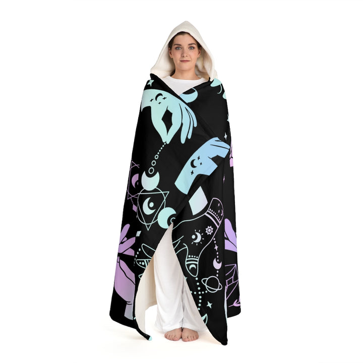 Hooded Blanket Adults, Halloween Throw Blanket, Celestial Blanket, Celestial Gifts SheCustomDesigns