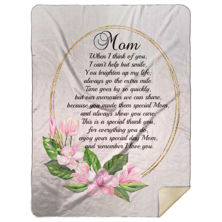 When I Think Of You Mom Blanket, Mother's Day Blanket Gift, Blanket For Mom, Mom Birthday Gift, Christmas Gift For Mom SheCustomDesigns