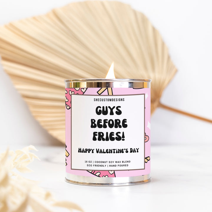 Galentines Day Candle, Fries Before Guys Candle, Best Friend Tin Candle SheCustomDesigns
