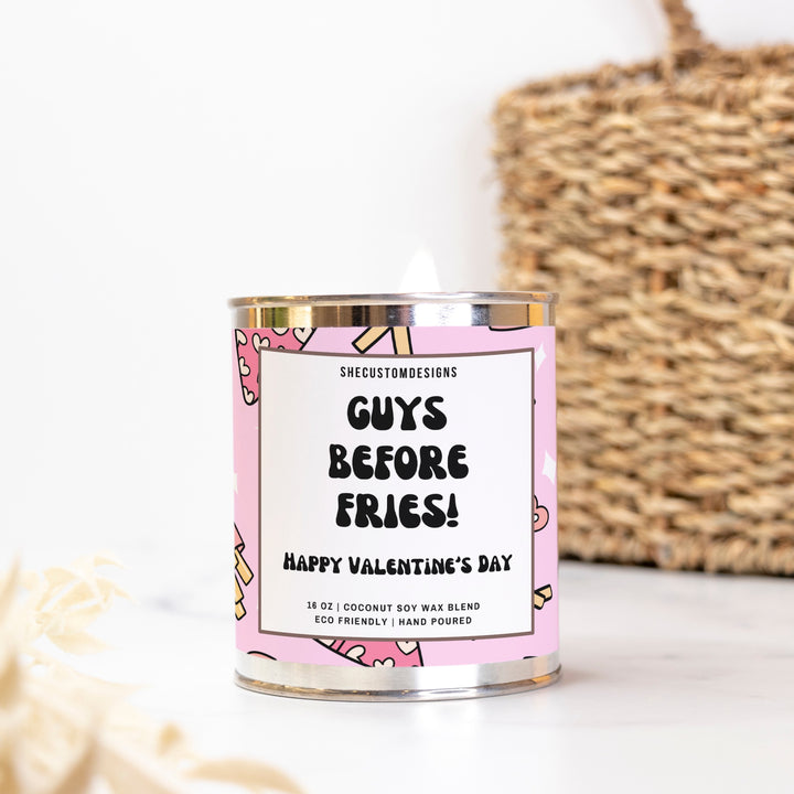 Galentines Day Candle, Fries Before Guys Candle, Best Friend Tin Candle SheCustomDesigns