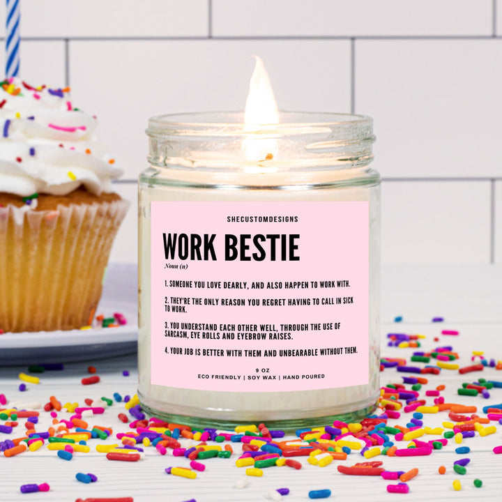 Work Bestie Candle, Work BFF Candle, Best Friend Candle, Coworker Candles SheCustomDesigns
