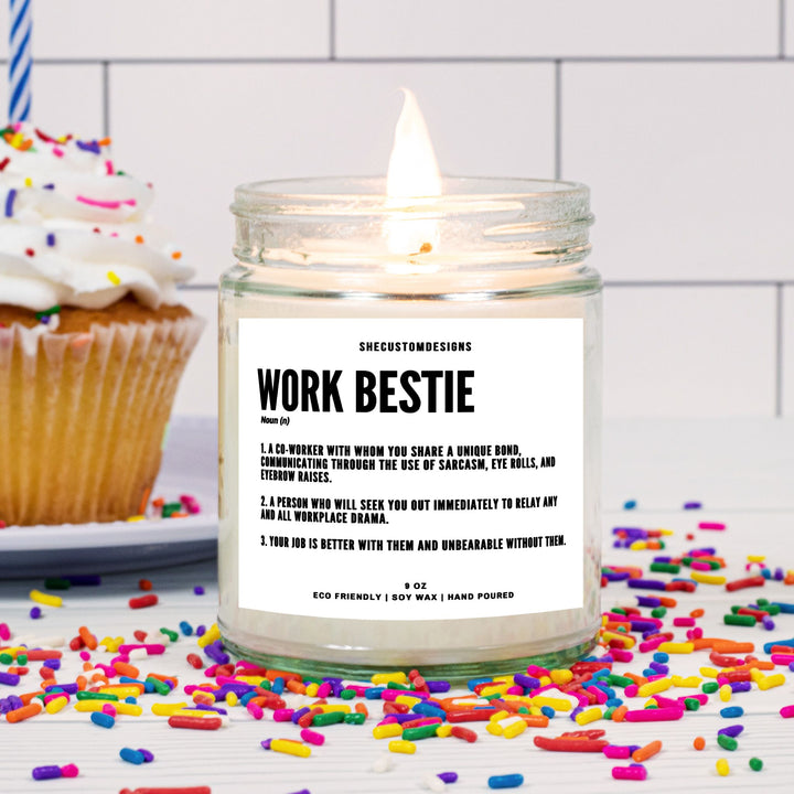 Funny Coworker Candles Gift, Work Bestie Candle Gift, Work BFF Candle SheCustomDesigns