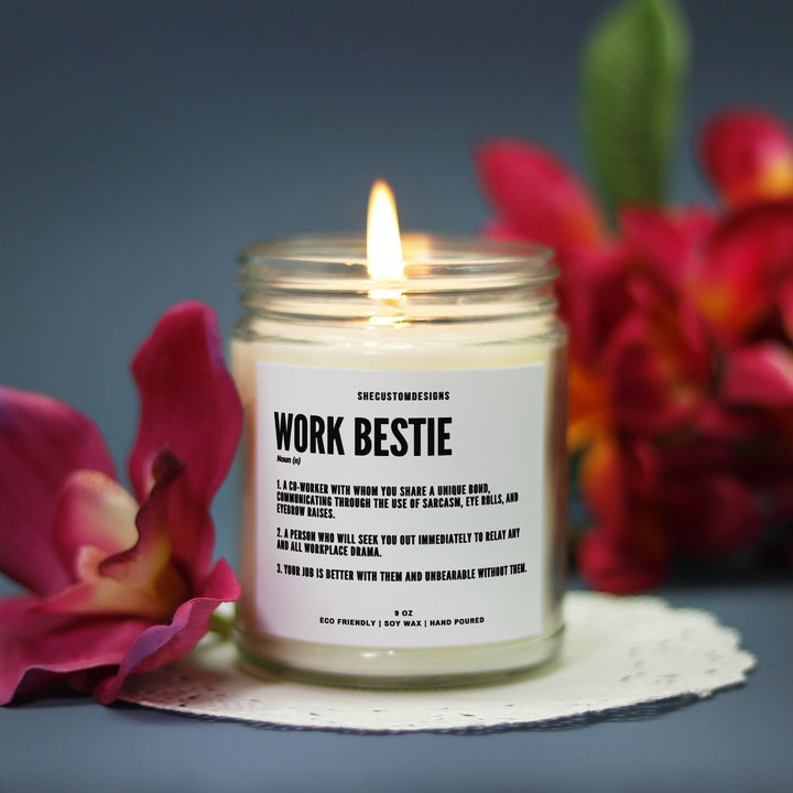 Funny Coworker Candles Gift, Work Bestie Candle Gift, Work BFF Candle SheCustomDesigns