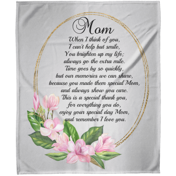 When I Think Of You Mom Blanket, Mother's Day Blanket Gift, Blanket For Mom, Mom Birthday Gift, Christmas Gift For Mom SheCustomDesigns