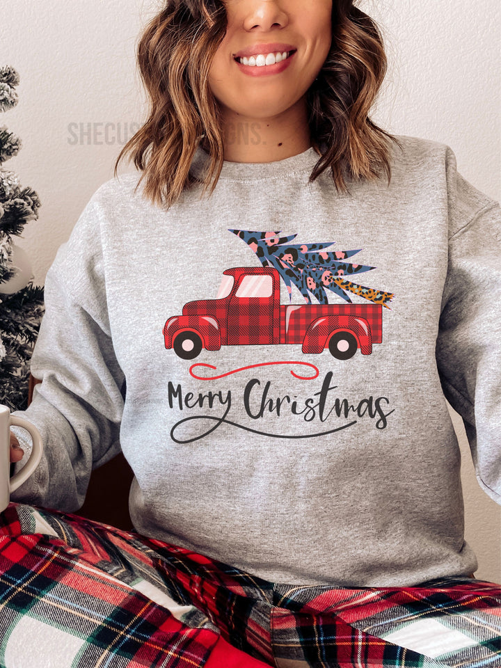 Christmas Sweatshirt, Christmas Shirt Family, Merry Christmas Shirt, Christmas Tree Truck, Christmas Shirt Plus Size SheCustomDesigns