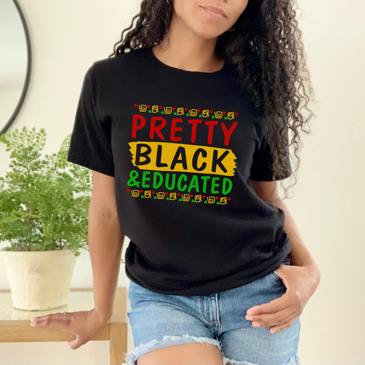 Pretty Black And Educated Shirt, I Am A Black Mom, Black History Month TShirt, Melanin Shirt, Black Queen Shirt, Black Girl Magic, BLM Shirt SheCustomDesigns