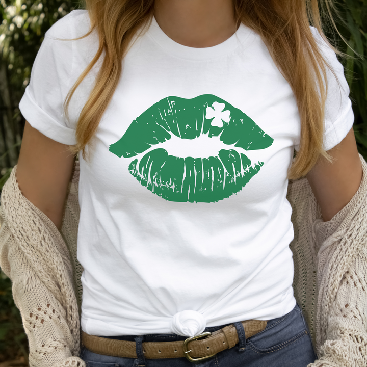Irish Lips St Patricks Day Shirt Womens, St Patricks Day Funny Shirts SheCustomDesigns