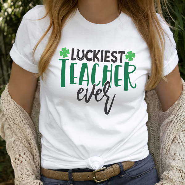 Luckiest Teacher Ever St Patricks Day Shirts For Teachers, Teacher St Patricks Day Shirt SheCustomDesigns