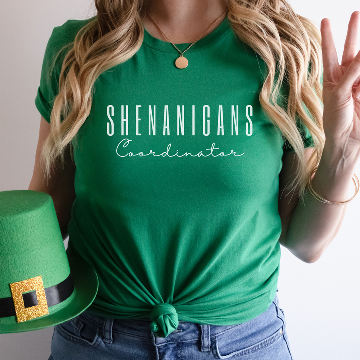 Shenanigans Coordinator T-Shirt, St Patricks Day Shirt, Feeling Lucky, St Pattys Day Tee, Womens St Paddy's Day Shirt, Funny Irish Shirt SheCustomDesigns