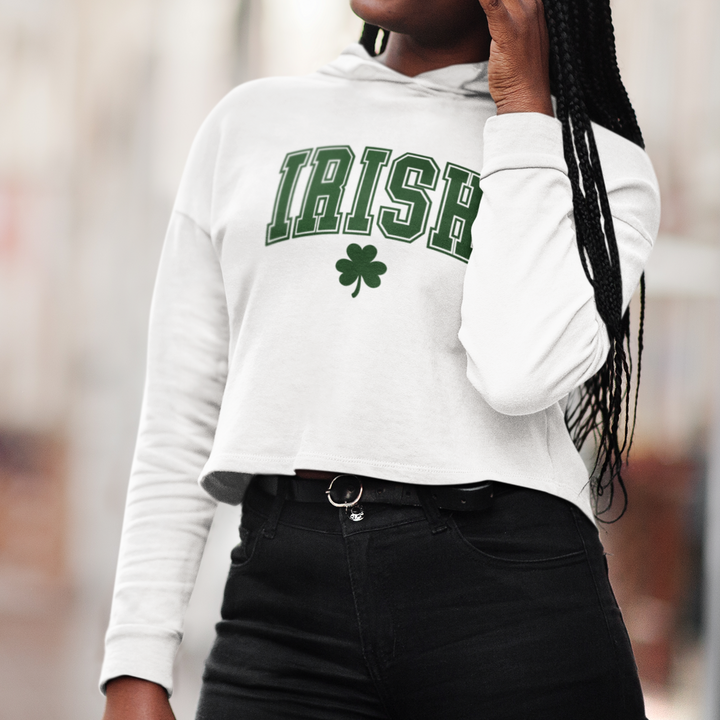 Varsity Irish Cropped Hoodie, St. Patrick's Day Hoodies, St Patty's Day Sweatshirts SheCustomDesigns