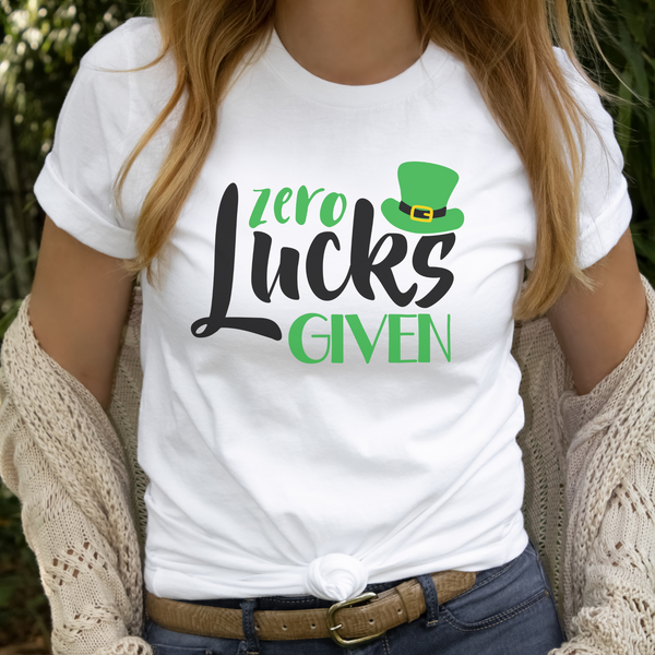 Zero Lucks Given St Patricks Day Shirt Men, Funny St Patty's Day Shirt SheCustomDesigns