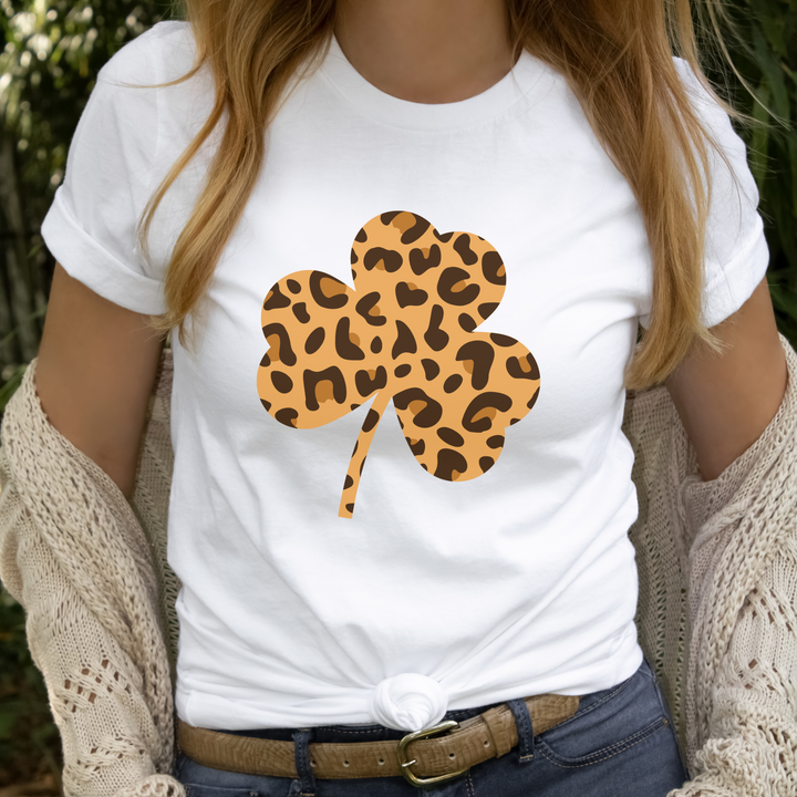 Leopard Print Shamrock Shirt, St Patricks Day Shirt Womens SheCustomDesigns