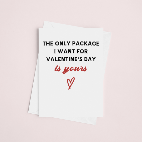 The Only Package I Want For Valentines Day Is Yours Card, Naughty Valentines Day Card, Valentine's Day Funny Cards SheCustomDesigns