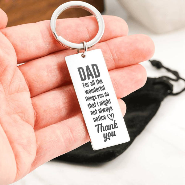 Dad Gifts From Daughter, Dad Gift Ideas For Birthday, Dad Keychain Thank You Keep Sake Gift SheCustomDesigns
