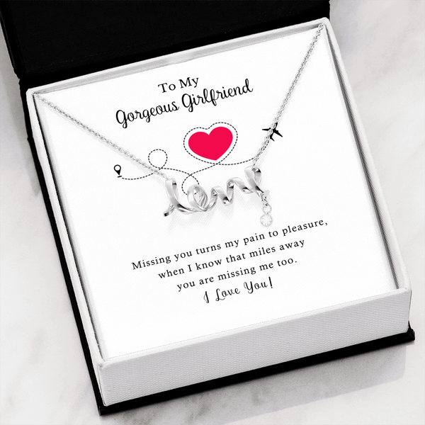 Valentines Gifts For Long Distance Girlfriend, Dainty Love Necklace SheCustomDesigns