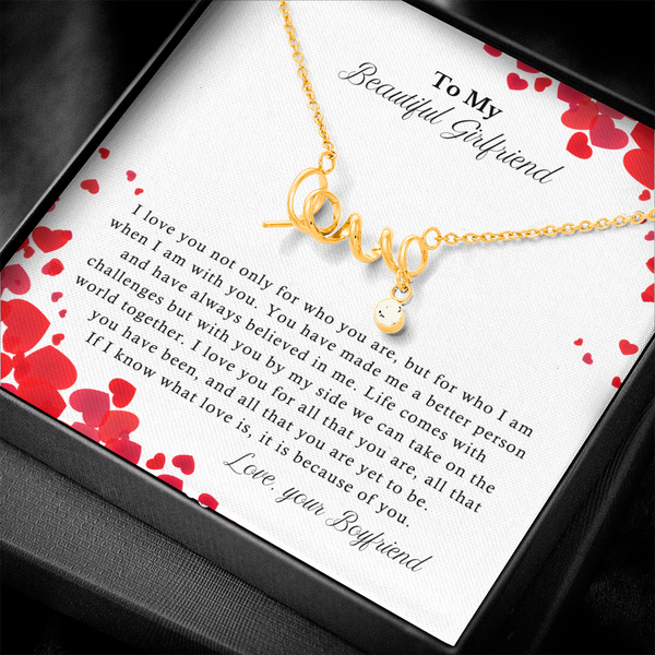 Valentine Gift For A Girlfriend - Love Necklace SheCustomDesigns