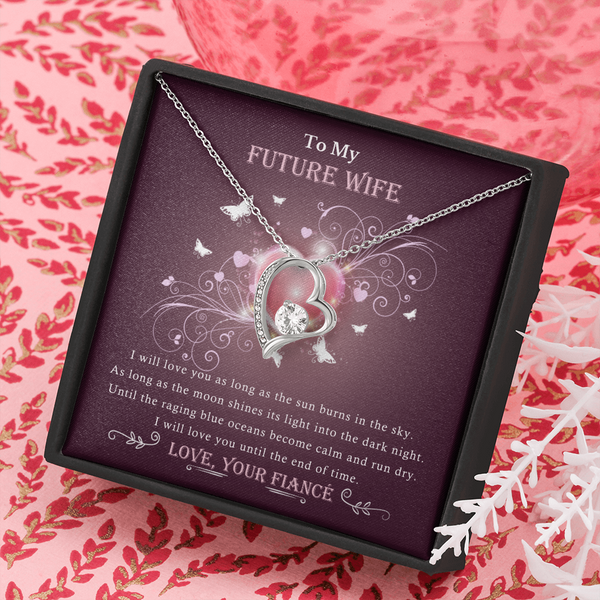 Gift For Fiance Her - Love Heart Necklace SheCustomDesigns