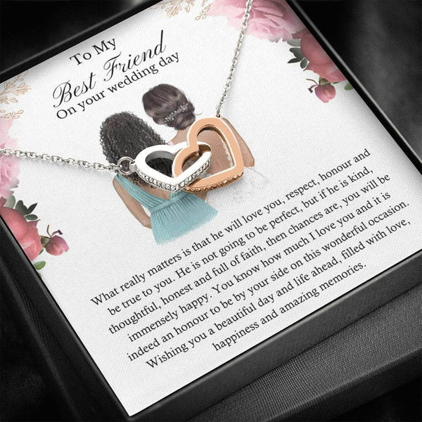 Bridal Gift For Best Friend, To My Best Friend On Your Wedding Day Necklace SheCustomDesigns
