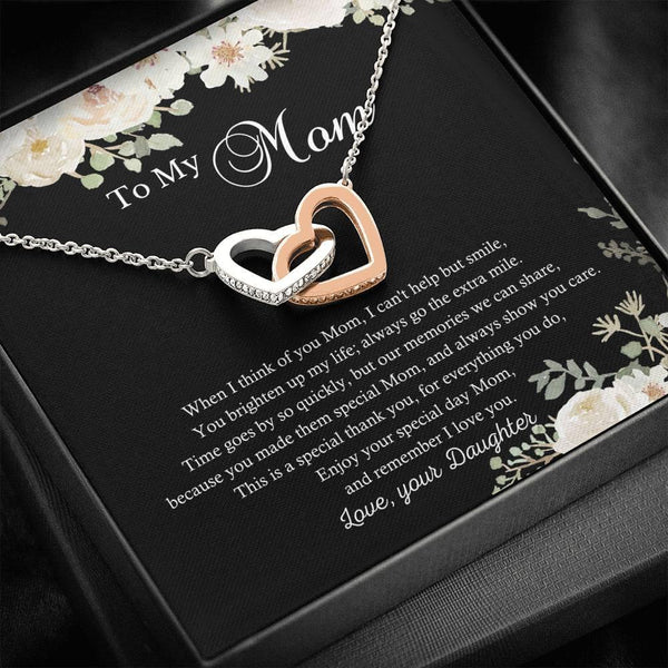 Gift For Mom From Daughter, Mothers Day Gift, Necklace To Mom From Daughter Interlocked Hearts SheCustomDesigns