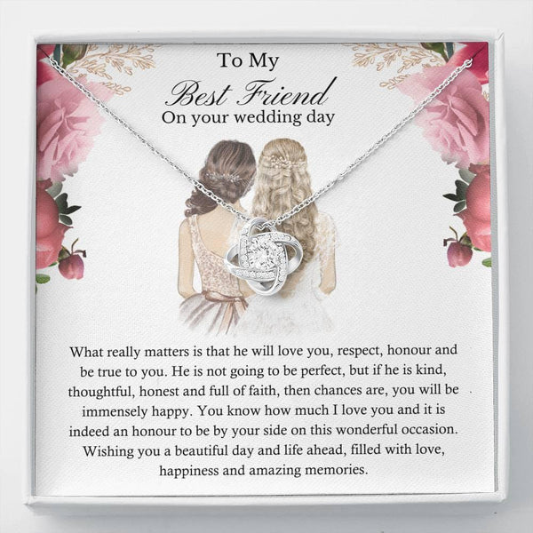 On Your Wedding Day Necklace Gift To Best Friend, Bridal Gift For Best Friend SheCustomDesigns