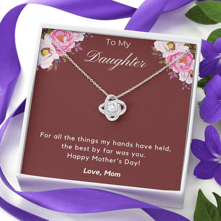 Mothers Day Gift To Mom From Daughter, Christmas Gift For Mom, Mothers Day Git, Mother Daughter Necklace Love Knot SheCustomDesigns