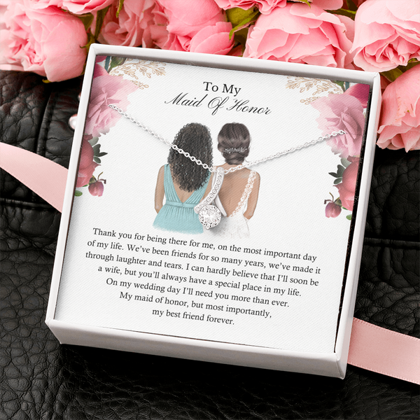 Maid Of Honor Thank You Gift Necklace SheCustomDesigns