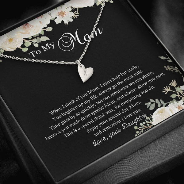 Mom Gift For Birthday, Mom Gift From Daughter, For Mom Gift Ideas, Charm Necklace Personalized Heart With Initials SheCustomDesigns