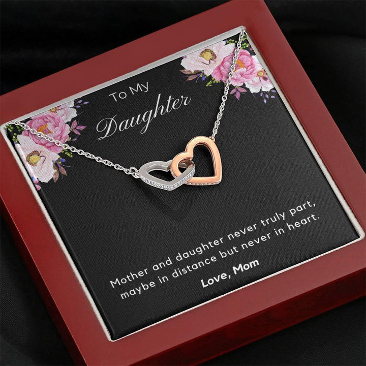 Gift To Daughter From Mother, Mothers Day Gift To Daughter From Mom, Daughter Mother Necklace Interlocking Hearts Long Distance SheCustomDesigns