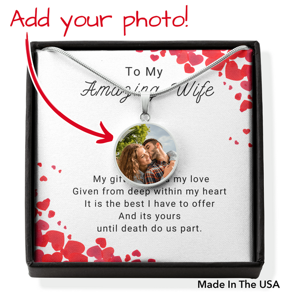 Personalized Picture Necklace To My Amazing Wife SheCustomDesigns