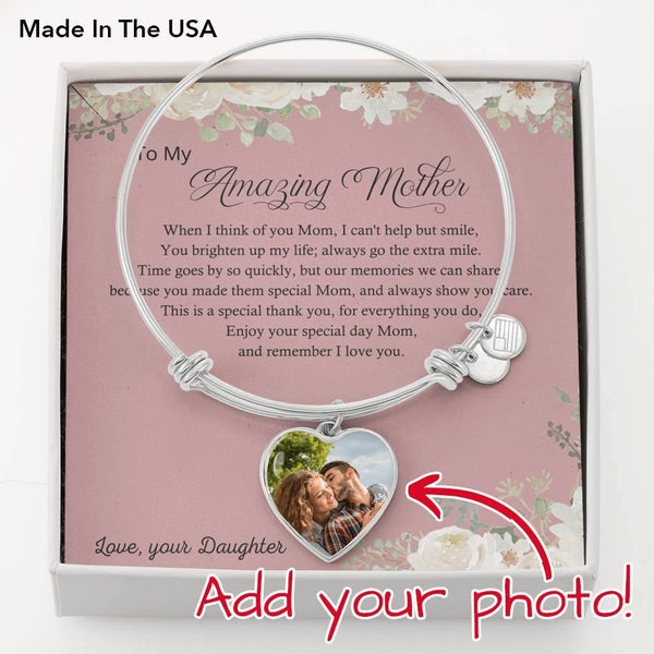 Photo Bracelet Gift To Mom From Daughter, Birthday Gift To Mom From Daughter, Christmas Gift For Mom SheCustomDesigns