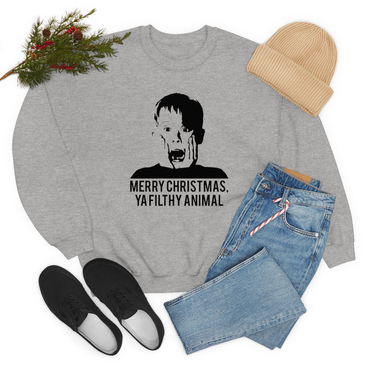 Kevin Home Alone Sweatshirt, Merry Christmas Ya Filthy Animal Sweatshirt, Mrs Mcallister Home Alone Sweater SheCustomDesigns