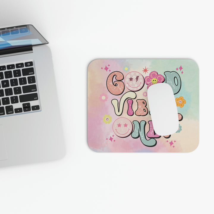 Good Vibes Only Mouse Pad, Cute Mouse Pad, Mousepad Pink SheCustomDesigns