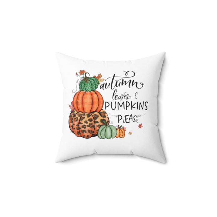 Fall Pillow Cover, Fall Throw Pillow Cover, Fall Pillow Case Cover, Autumn Leaves and Pumpkins Please Pillow Cover SheCustomDesigns