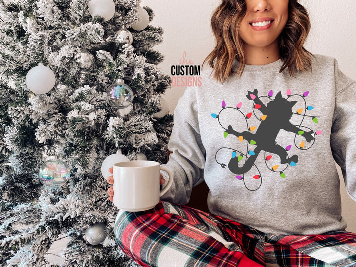 Griswold Sweatshirt, Christmas Vacation Sweatshirt, Funny Fried Cat Sweatshirt Christmas Lights SheCustomDesigns