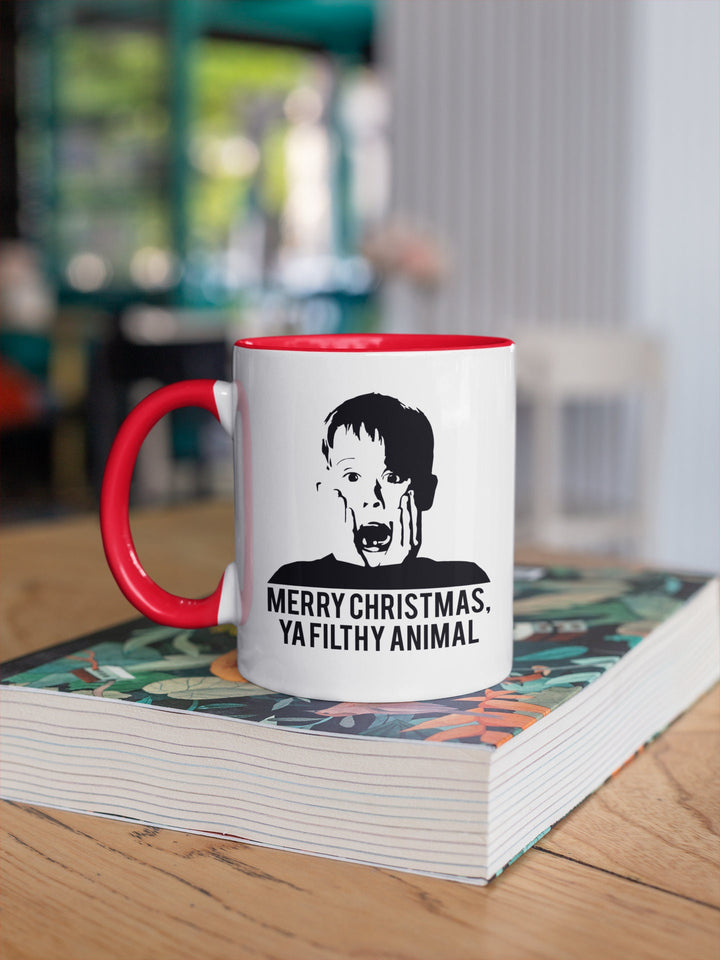 Merry Christmas Ya Filthy Animal, Kevin Home Alone Mug, Christmas Accent Mug Gift SheCustomDesigns