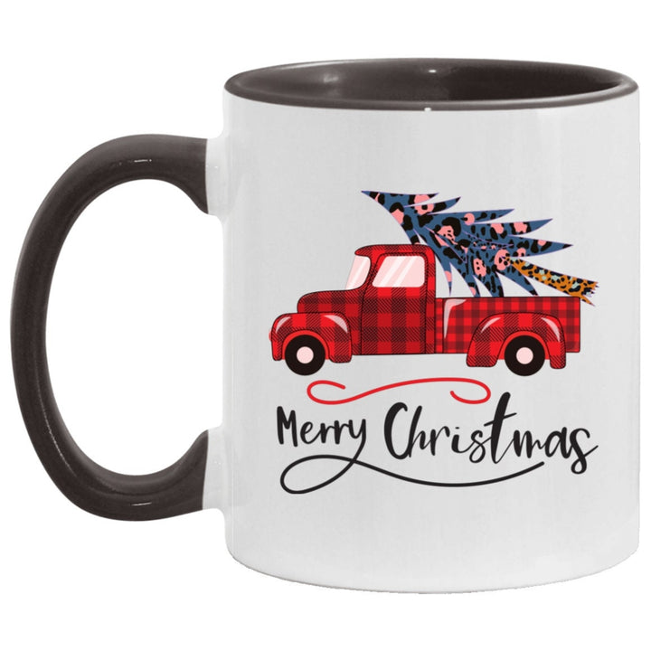 Merry Christmas Mug, Christmas Cup, Red Truck, Pine Trees, Buffalo Plaid, Under 20, Christmas Gift, Holiday Mug, Christmas Tree, Accent Mugs SheCustomDesigns