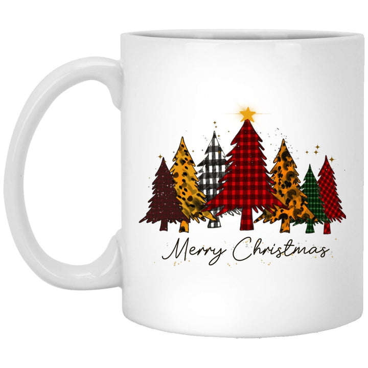 Merry Christmas Pine Trees Mug, Christmas Gift, Merry Christmas Mug, Ceramic Coffee Mugs, Hot Chocolate Mug SheCustomDesigns