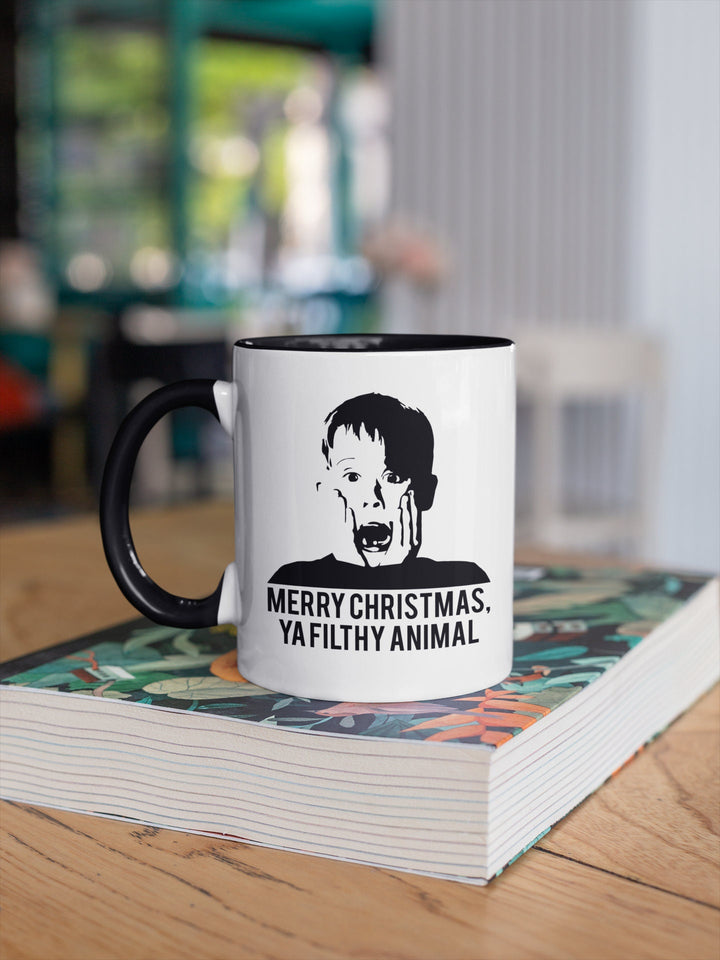 Merry Christmas Ya Filthy Animal, Kevin Home Alone Mug, Christmas Accent Mug Gift SheCustomDesigns