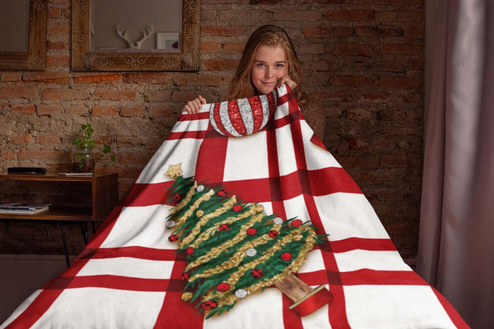 Christmas Blanket Throws, Plaid Blanket Red, Christmas Gift For Family, Christmas Movie Watching Blanket SheCustomDesigns