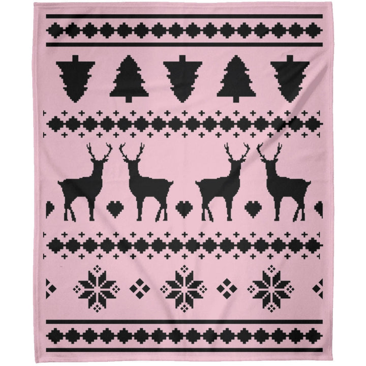 Nordic Christmas Blanket, Christmas Throw, Red Christmas Blanket, Nordic Theme, Christmas Gifts For Family, Reindeer Throw SheCustomDesigns