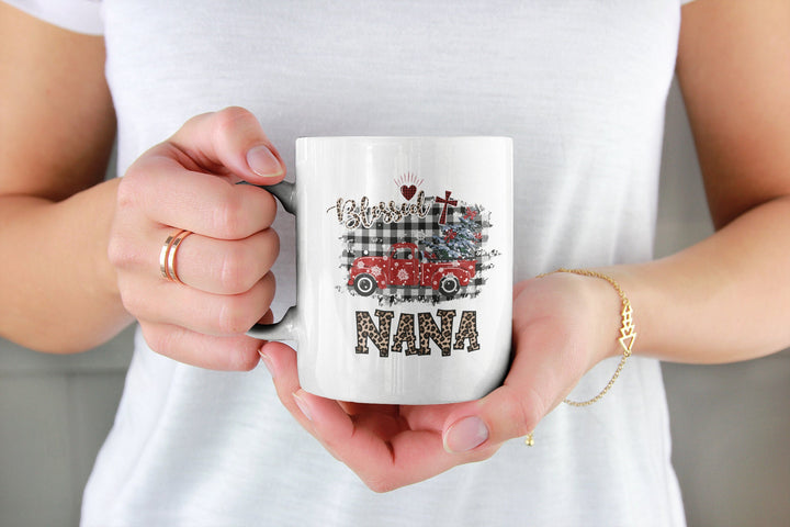 Christmas Gift To Grandma, Blessed Nana Mug, Christmas Cup, Grandma Christmas Gift, Grandma Mug SheCustomDesigns