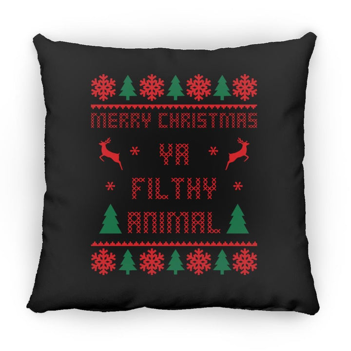 Christmas Pillow Cover, Home Alone Gifts, Merry Christmas Ya Filthy Animal Throw Pillow SheCustomDesigns