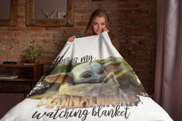 Baby Yoda Blanket, Baby Yoda Watching Blanket, Movies Watching Blanket, Kids Blanket, This Is My Movie Watching Blanket, Children Blanket SheCustomDesigns