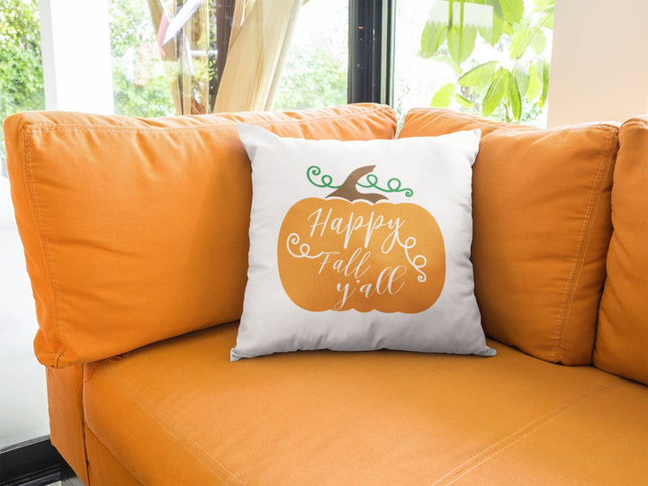 Happy Fall Y'all, Pumpkin Pillow Cover, Pumpkins, Pumpkin Patch, Fall Pillow, Fall Farmhouse Decor SheCustomDesigns