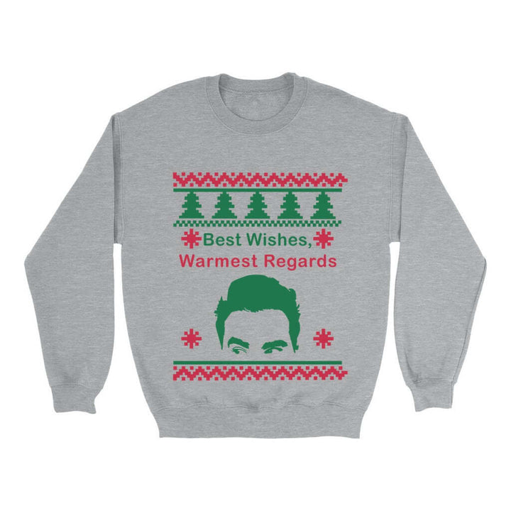 Best Wishes Warmest Regards Christmas Sweatshirt, David Rose Christmas Sweater, Creek Christmas Sweatshirt, Ugly Christmas Sweater SheCustomDesigns