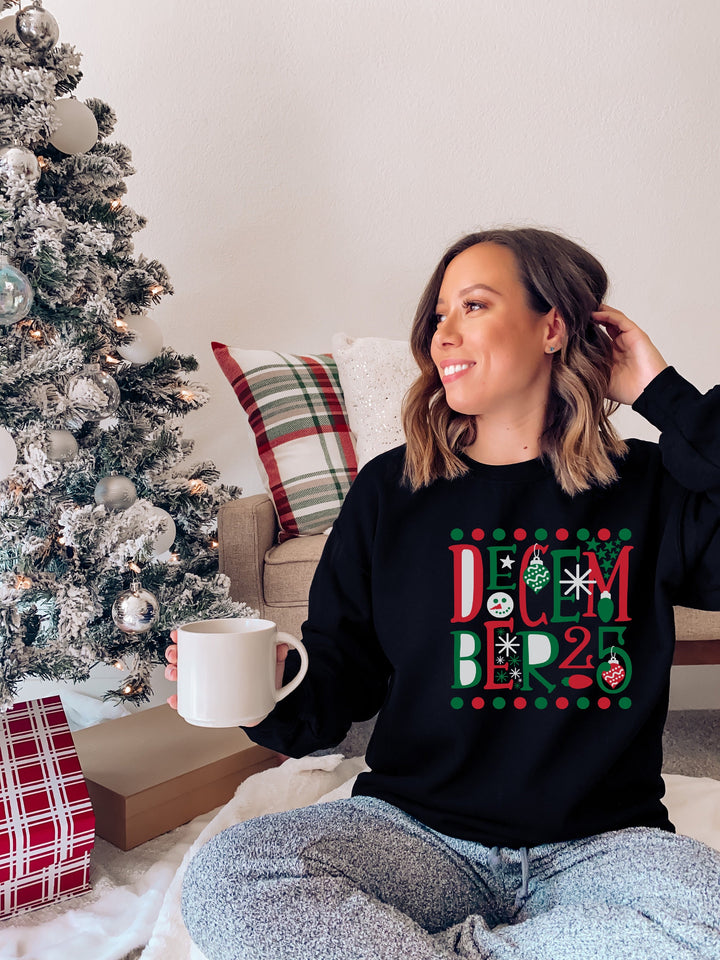 Christmas Sweater For Couples, December 25 Christmas Sweatshirt, Ugly Christmas Sweater Family, Christmas Day Outfit, Holiday Sweater SheCustomDesigns
